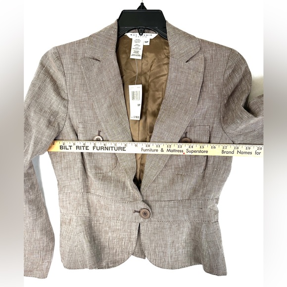 Maxx Studio Petite Women Size 10P Brown Peplum Blazer Jacket NWT MSRP 198 - Picture 3 of 8